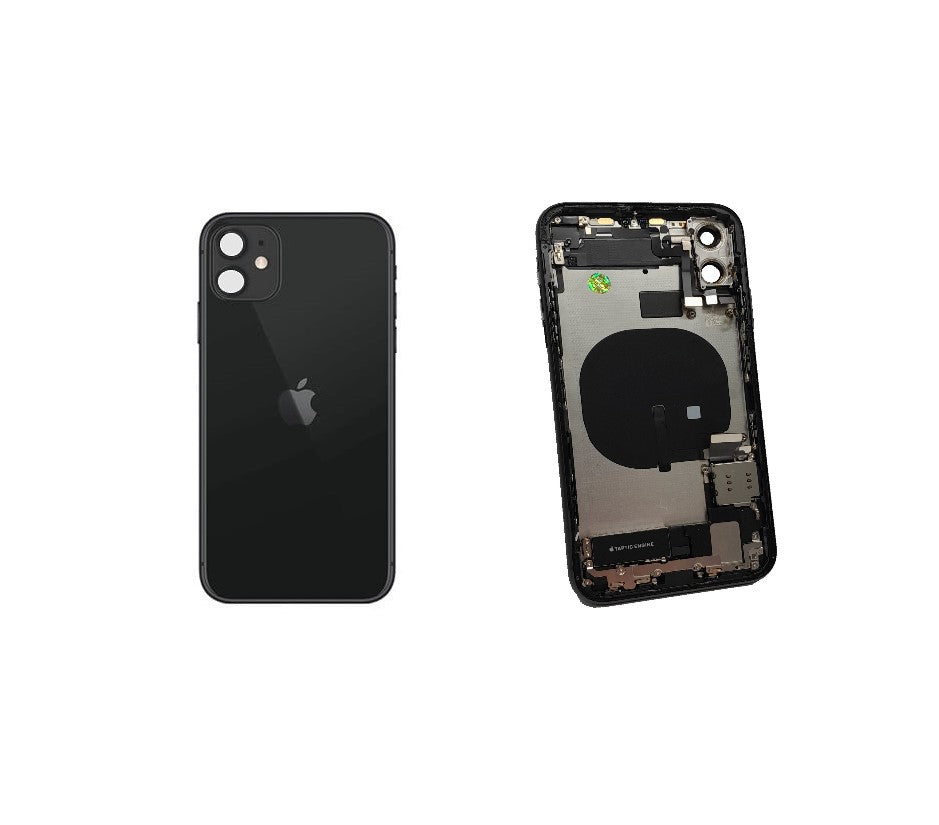Apple iPhone 11 Genuine Housing Glass Back 100% Original Parts - Black - Kazoop 