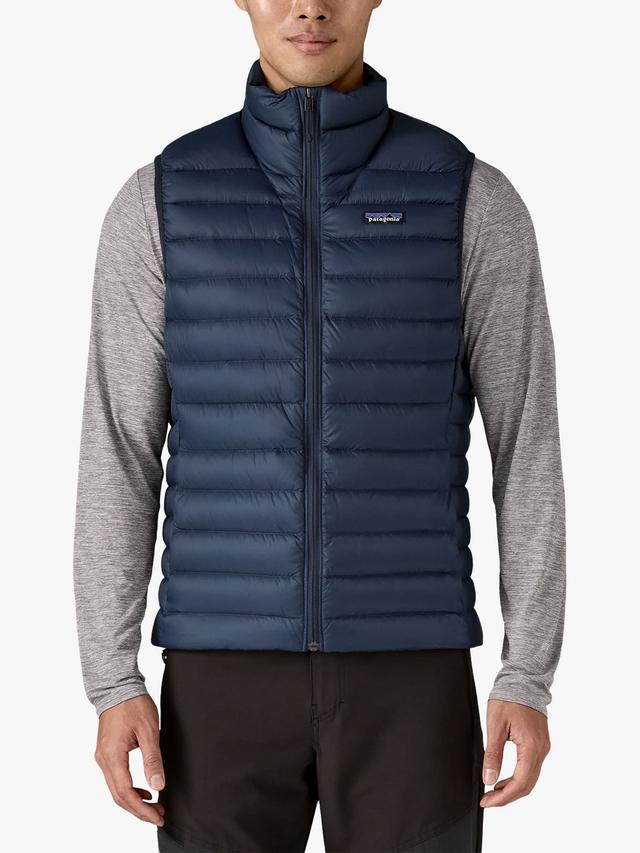 Patagonia Down Sweater Windproof Regular Plain Men's Gilet - Dark Navy Large