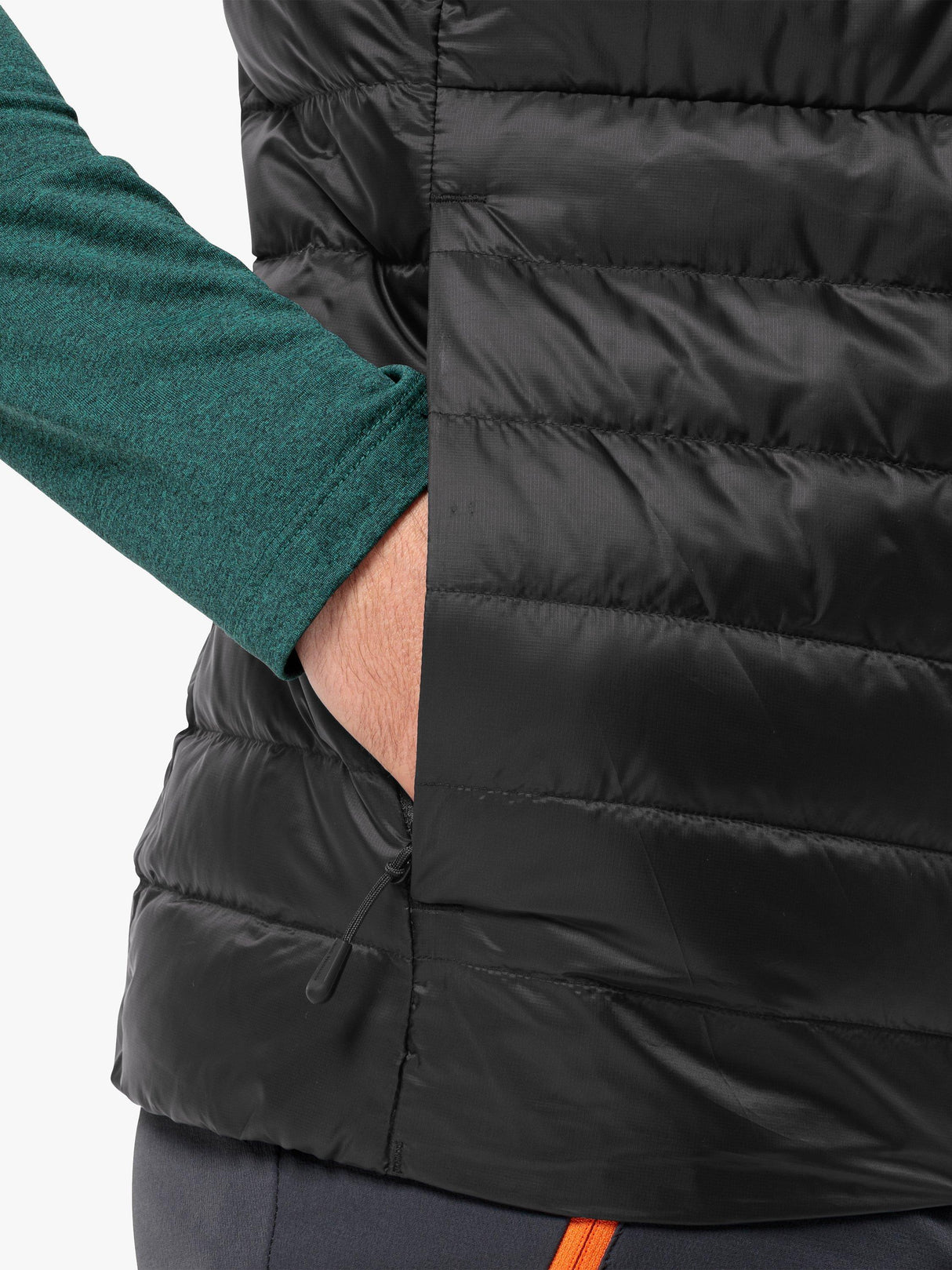 Jack Wolfskin Pilvi Down Men's Zip-Up Gilet with Pockets - Black - Medium