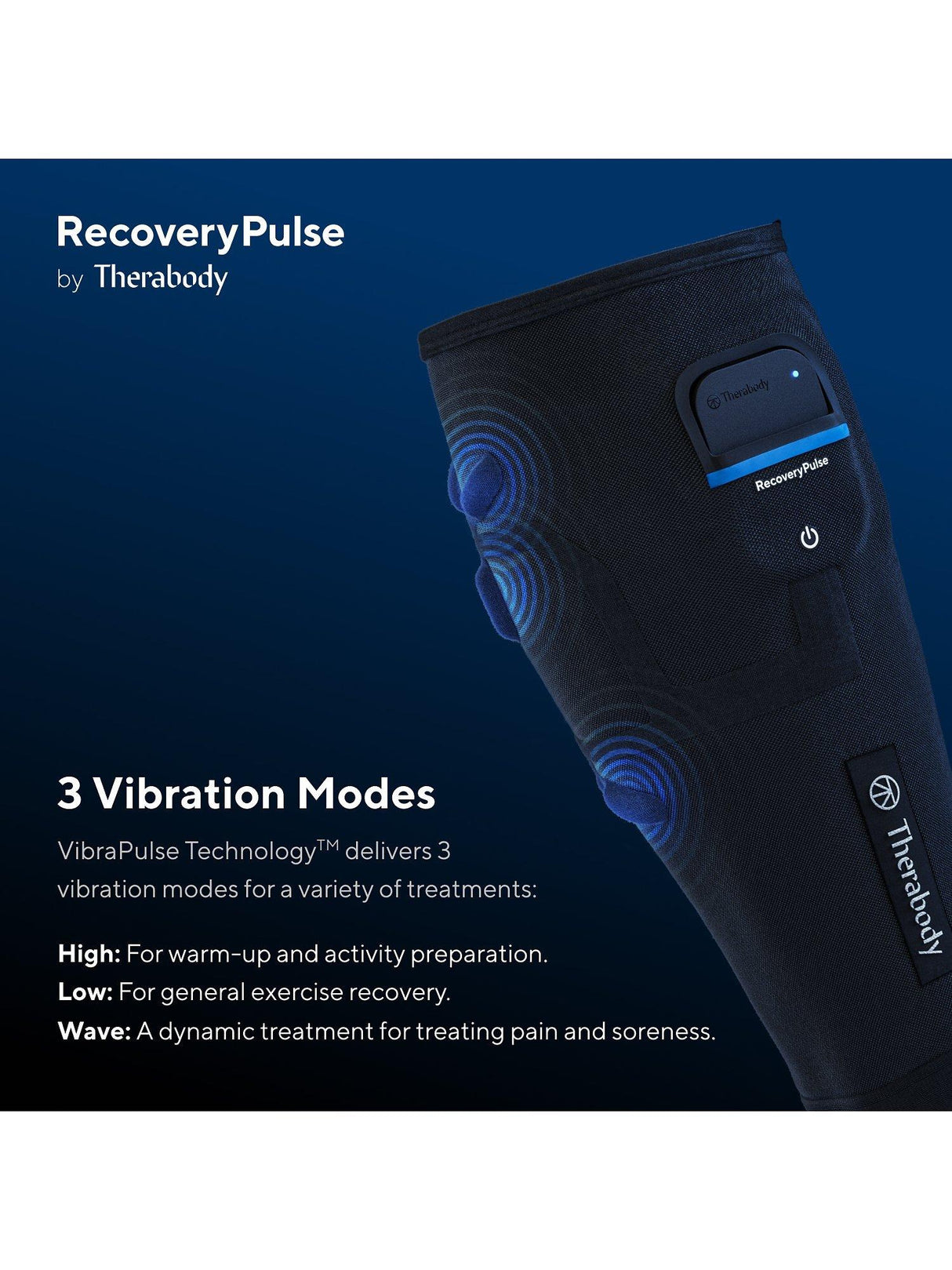 Therabody RecoveryPulse Calf Vibrating Compression Sleeve - Black - Small