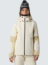 The North Face Lenado Slim Fit Waterproof Ski Jacket - White Dune/Gravel - M