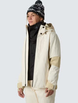 The North Face Lenado Slim Fit Waterproof Ski Jacket - White Dune/Gravel - M