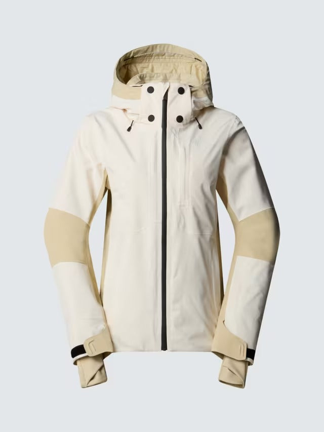 The North Face Lenado Slim Fit Waterproof Ski Jacket - White Dune/Gravel - M