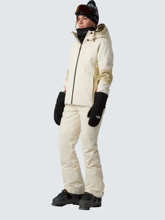 The North Face Lenado Slim Fit Waterproof Ski Jacket - White Dune/Gravel - M