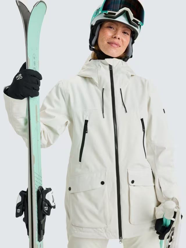 Roxy Women's Stated Technical Snow Winter Ski Jacket - Whisper White - XS