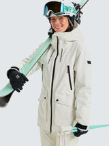 Roxy Women's Stated Technical Snow Winter Ski Jacket - Whisper White - XS