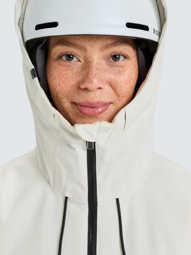 Roxy Women's Stated Technical Snow Winter Ski Jacket - Whisper White - XS