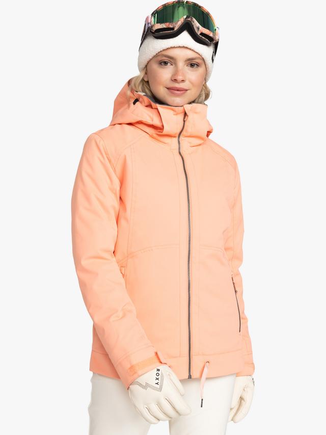 Roxy Meade Technical Snow Zip Skiing Waterproof Warm Jacket Peach - Pink - M
