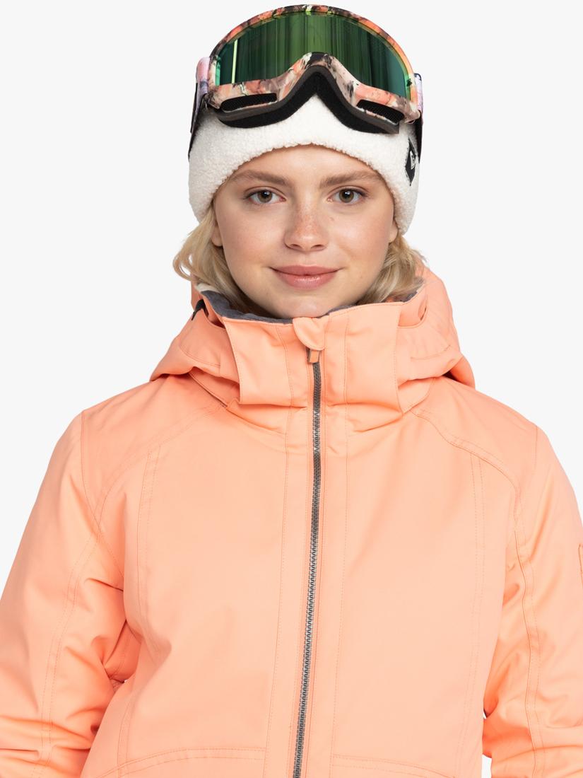 Roxy Meade Technical Snow Zip Skiing Waterproof Warm Jacket Peach - Pink - M