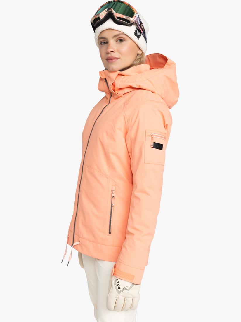 Roxy Meade Technical Snow Zip Skiing Waterproof Warm Jacket Peach - Pink - M