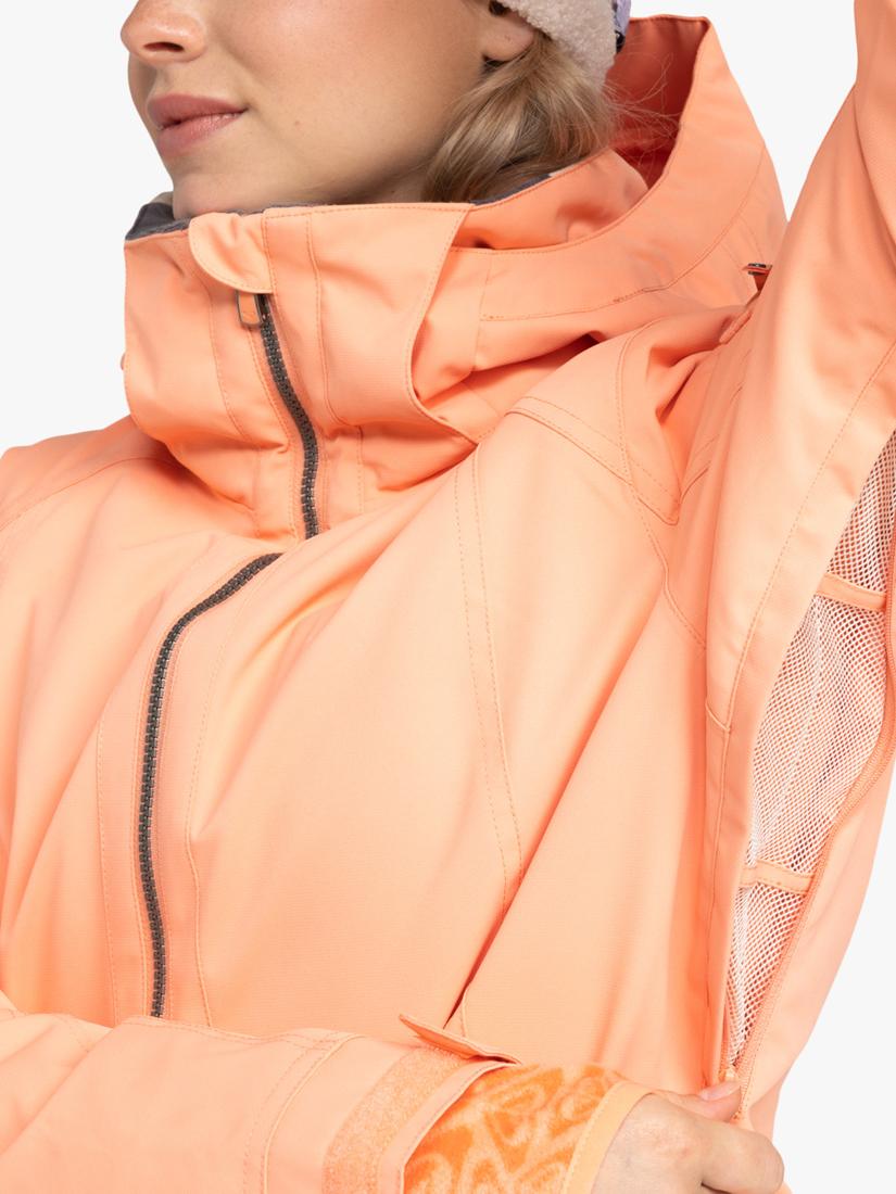 Roxy Meade Technical Snow Zip Skiing Waterproof Warm Jacket Peach - Pink - M