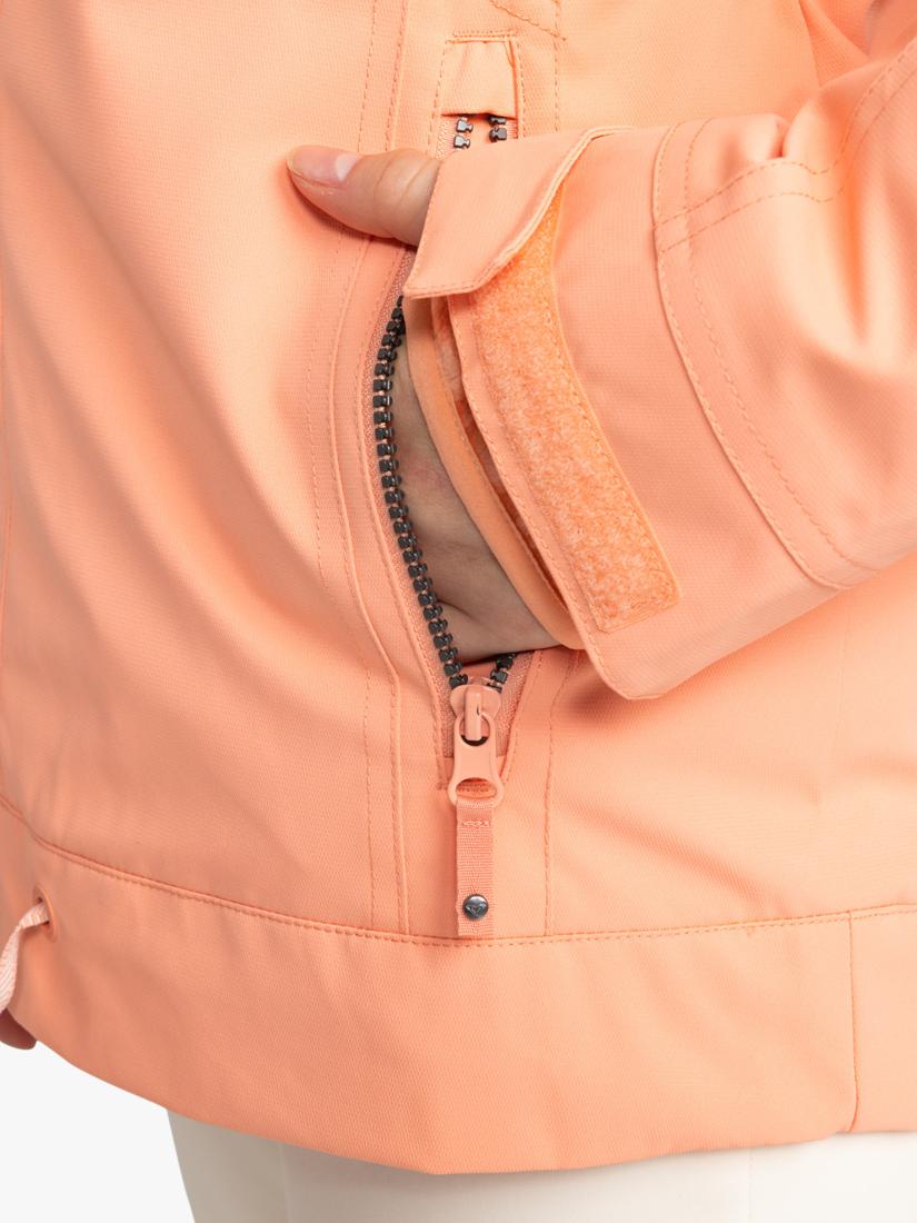 Roxy Meade Technical Snow Zip Skiing Waterproof Warm Jacket Peach - Pink - M