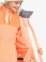 Roxy Meade Technical Snow Zip Skiing Waterproof Warm Jacket Peach - Pink - M