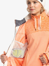 Roxy Meade Technical Snow Zip Skiing Waterproof Warm Jacket Peach - Pink - M