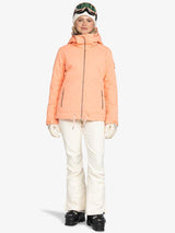 Roxy Meade Technical Snow Zip Skiing Waterproof Warm Jacket Peach - Pink - M