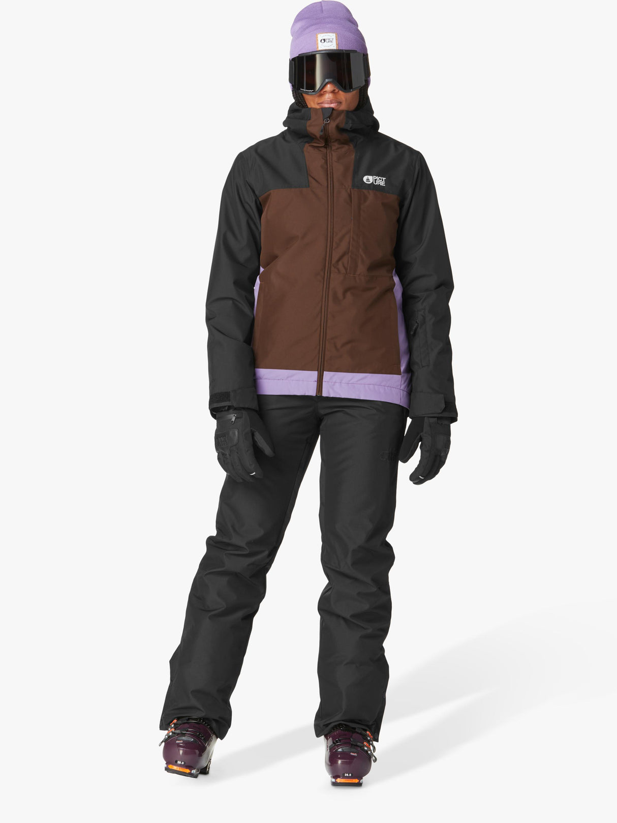Picture Women's Seakrest Colour Block Hooded Ski Jacket - Black/Chicory - M