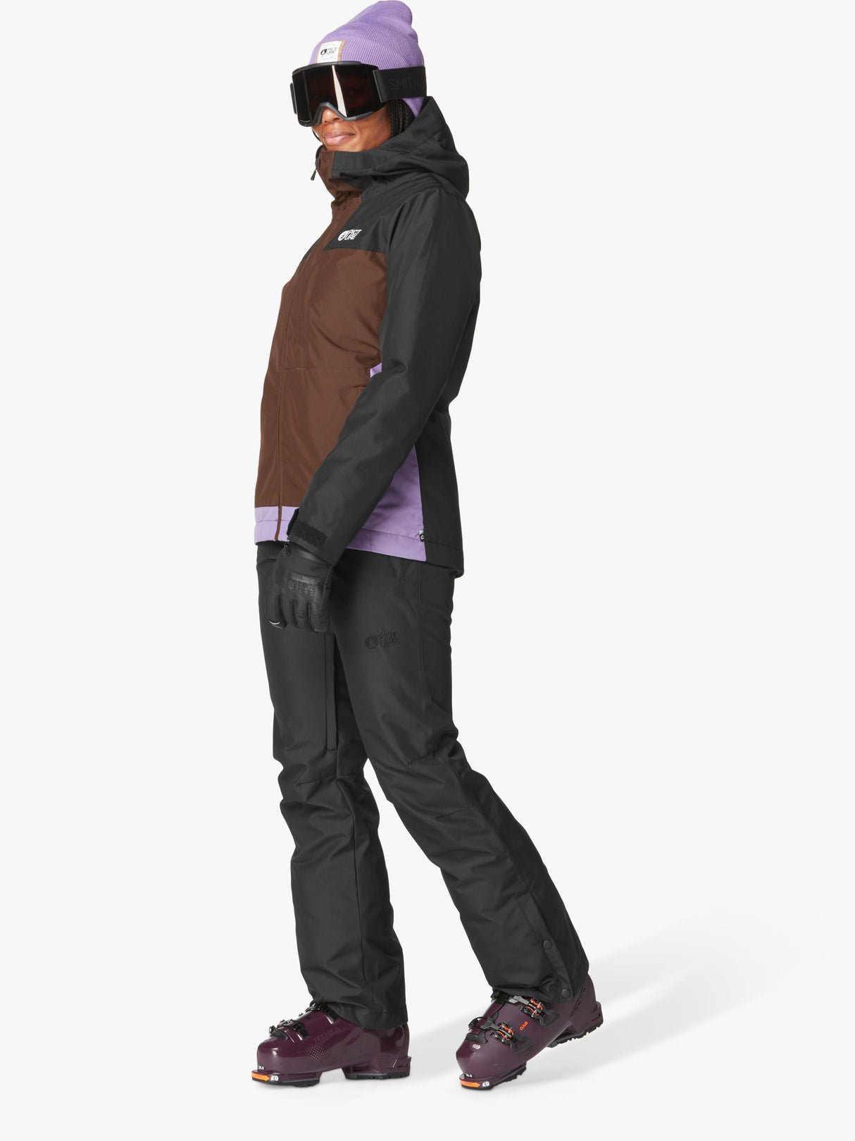 Picture Women's Seakrest Colour Block Hooded Ski Jacket - Black/Chicory - M