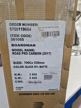 Boardman Road Pro Carbon 2017 700c Bike Frame Only - Black - 53cm Medium