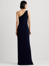 Ralph Lauren Women's Belina Asymmetric Maxi Dress Lighthouse Navy - Size 16