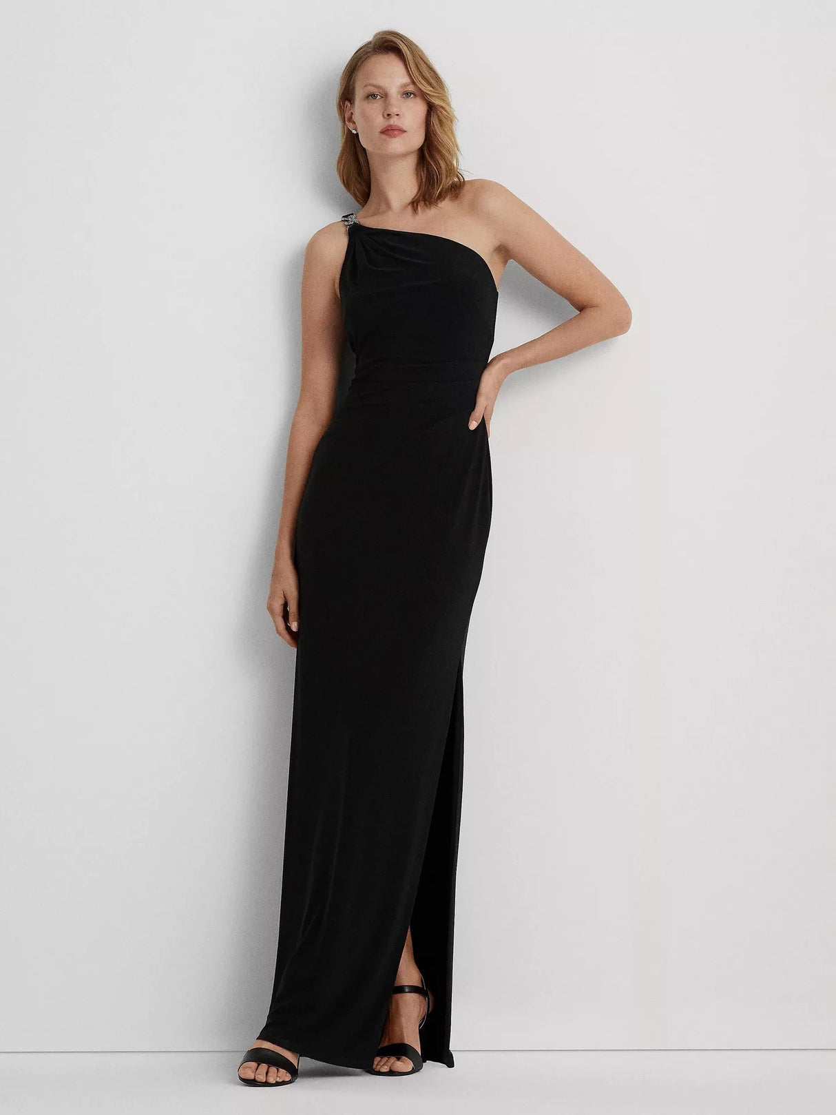 Ralph Lauren Women's Belina Sleeveless Asymmetric Maxi Dress - Black - 14