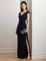 Ralph Lauren Leonidas Floor Length Column Gown - Lighthouse Navy - UK 10