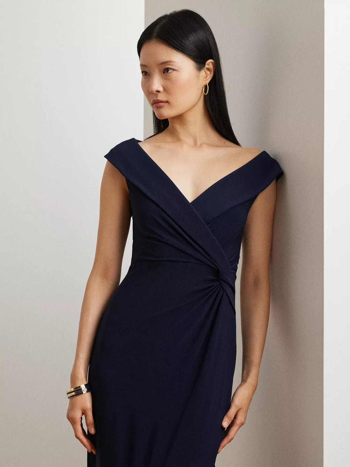 Ralph Lauren Leonidas Floor Length Column Gown - Lighthouse Navy - UK 10