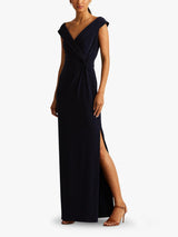 Ralph Lauren Leonidas Floor Length Column Gown - Lighthouse Navy - UK 10