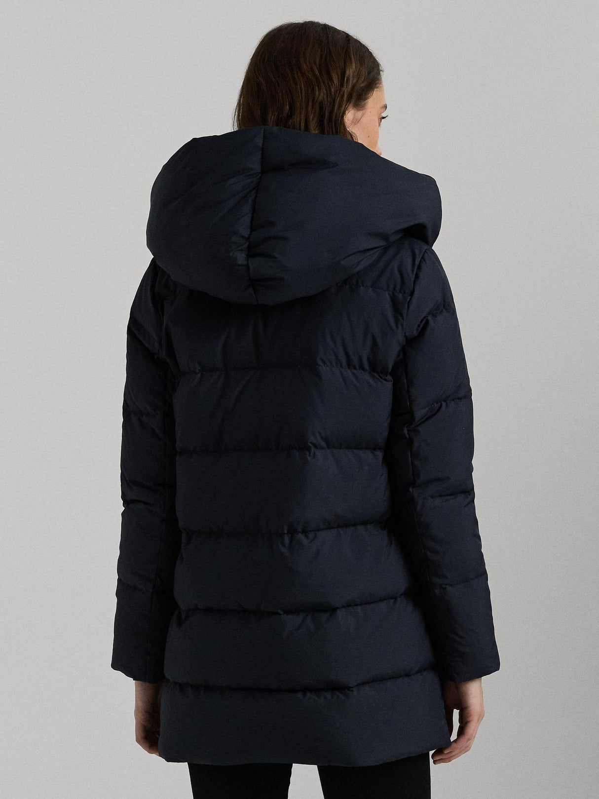 Ralph Lauren Women's Regular Hooded Duvet Down Coat - Dark Navy - Small