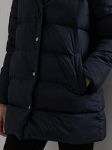 Ralph Lauren Women's Regular Hooded Duvet Down Coat - Dark Navy - Small