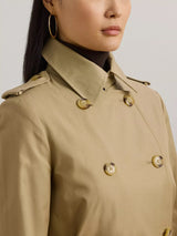 Ralph Lauren Women's Double Breasted Cotton Blend Trench Coat - Brown - M