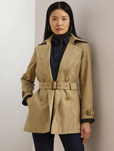 Ralph Lauren Women's Double Breasted Cotton Blend Trench Coat - Brown - M