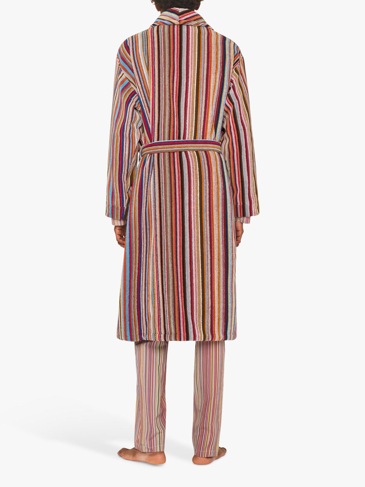 Paul Smith Men's Signature Stripe Cotton Dressing Gown Robe - Multi - Small