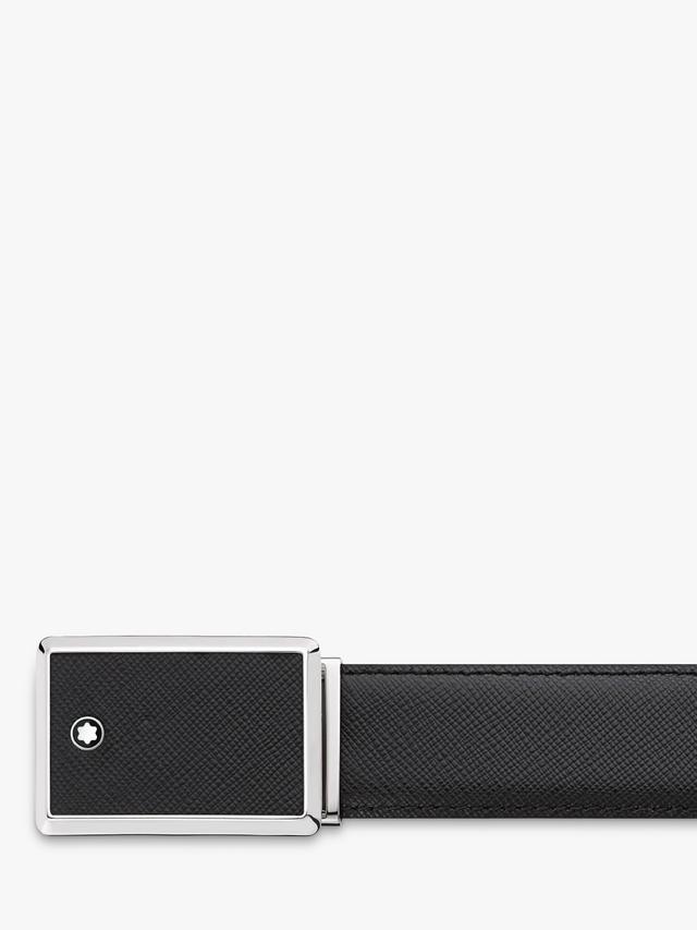 Montblanc Classic Saffiano 30mm Rectangular Mens Leather Belt One-Size Black