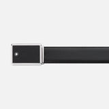 Montblanc Classic Saffiano 30mm Rectangular Mens Leather Belt One-Size Black