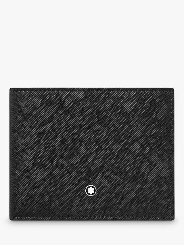 Montblanc Mens Sartorial 6-Card 2-Compartment Classic Leather Wallet - Black