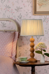Laura Ashley Maria Wooden & Brass Indoor Table Lamp Base Only - Natural Oak
