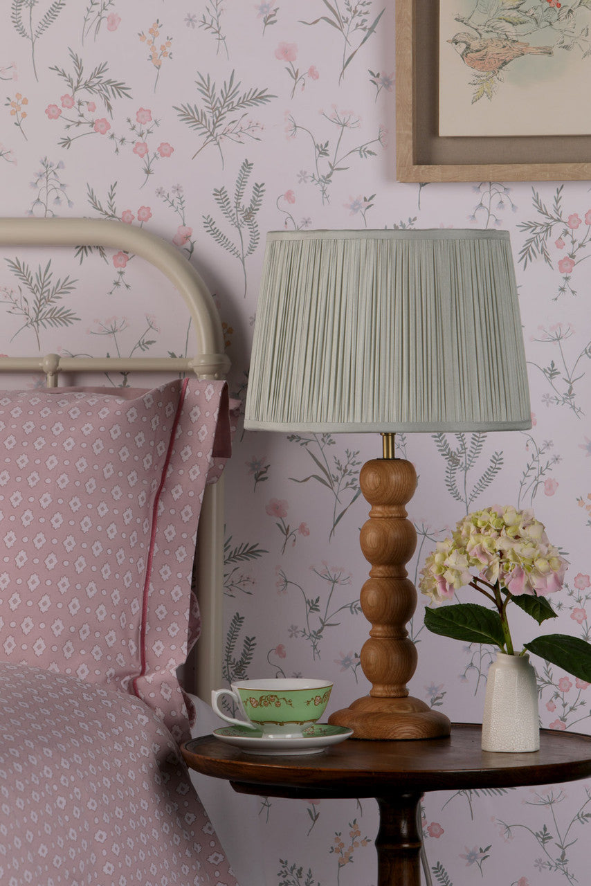 Laura Ashley Maria Wooden & Brass Indoor Table Lamp Base Only - Natural Oak