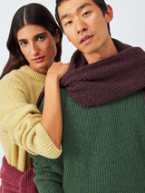 John Lewis Men's Recycled Wool Crew Neck Ribbed Jumper - Size Large - Green