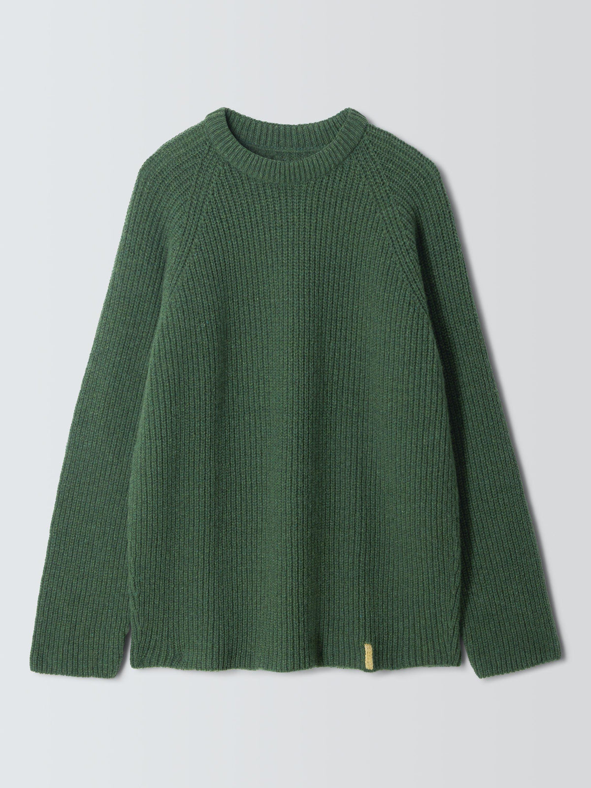John Lewis Men's Recycled Wool Crew Neck Ribbed Jumper - Size Large - Green
