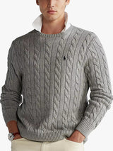 Ralph Lauren Polo Men's Cotton Cable Knit Jumper - Fawn Frey Heather - XXL