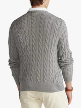 Ralph Lauren Polo Men's Cotton Cable Knit Jumper - Fawn Frey Heather - XXL