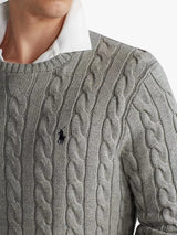 Ralph Lauren Polo Men's Cotton Cable Knit Jumper - Fawn Frey Heather - XXL