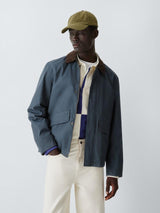 John Lewis Spring Wax Regular Collared Men's Jacket - Sky Captain - Large