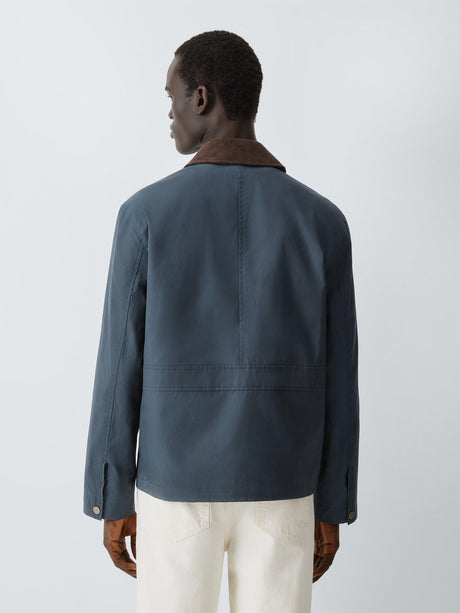 John Lewis Spring Wax Regular Collared Men's Jacket - Sky Captain - Large