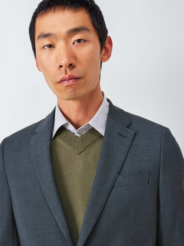 John Lewis Mens Single Breasted Slim Fit Wool Blend Suit Jacket - Navy - 42R