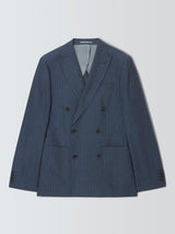 John Lewis Double Breasted Regular Fit Striped Suit Jacket - Navy - Size 40R