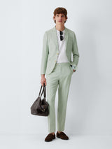 John Lewis Linen Cotton Blend Slim Fit Buttoned Men's Suit Jacket - Mint 40L