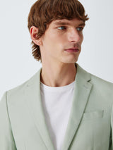 John Lewis Linen Cotton Blend Slim Fit Buttoned Men's Suit Jacket - Mint 40L