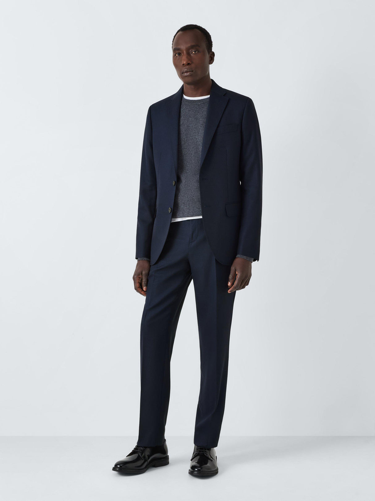 John Lewis Super 100's Birdseye Wool Regular Men's Suit Blazer - Navy 38S