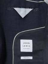 John Lewis Super 100's Birdseye Wool Regular Men's Suit Blazer - Navy 38S